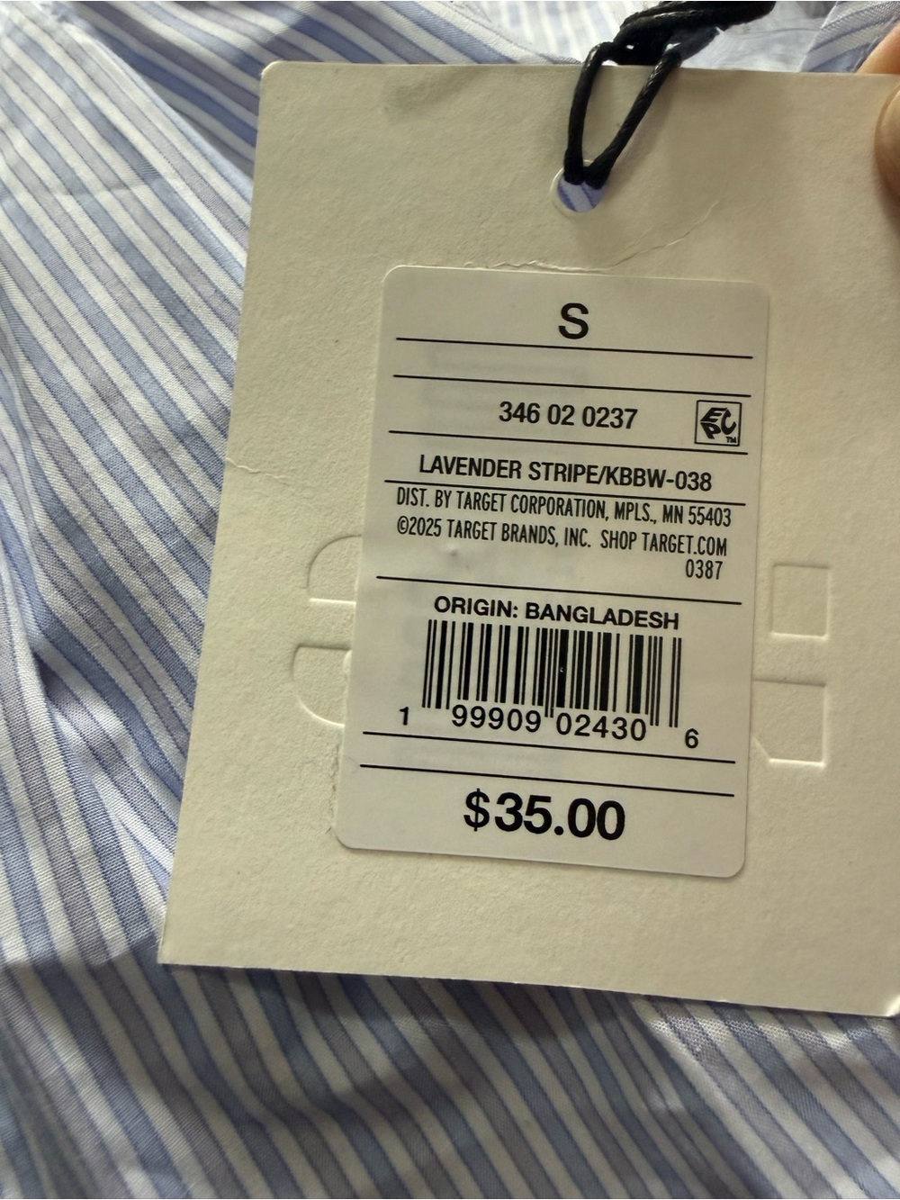 KBB by Kahlana Lavender Striped Sleeveless Halter Top “The Halter Shirt” - Picture 4 of 5